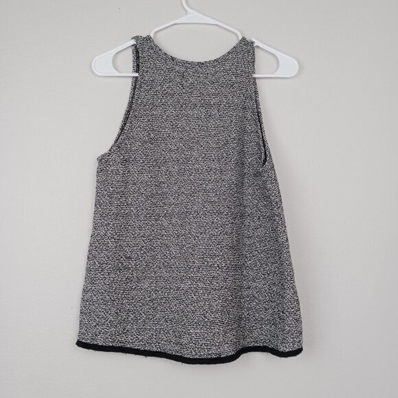 MADEWELL Swingy Fringe Tank Top women's size S black white knit - Picture 5 of 8